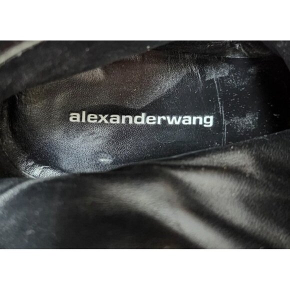 Alexander Wang Suede Ankle Boots Taupe Block Heel Zip Booties Size 36.5 US 6 - Picture 12 of 15